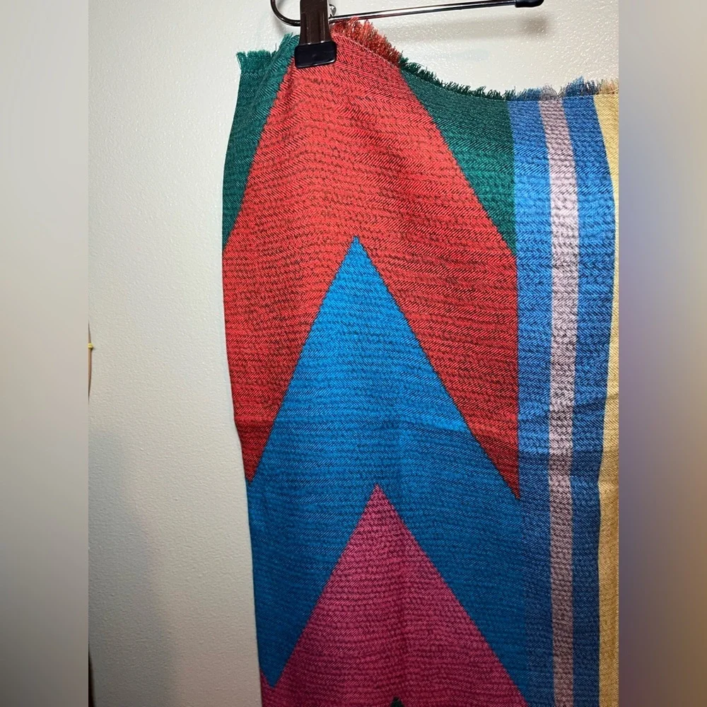Echo Multicolor  Wool Silk Scarf 40 x20 NWT